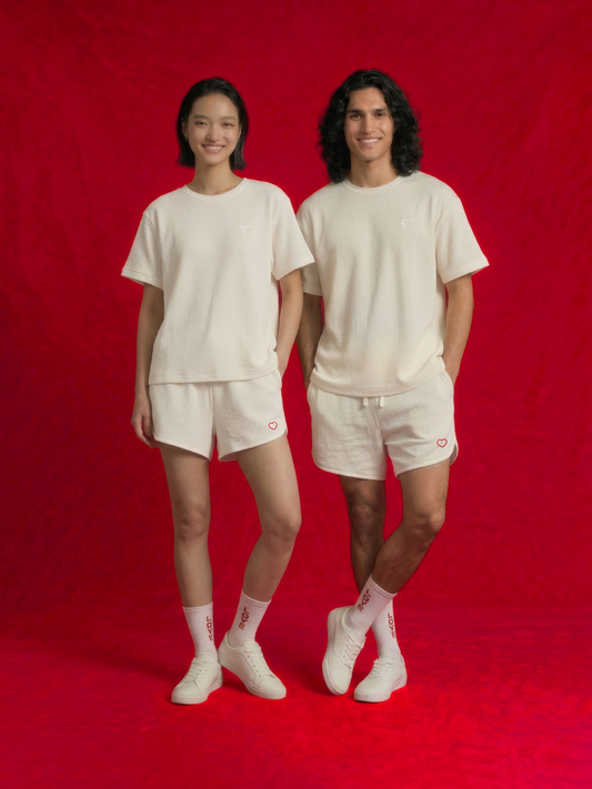 Academy of Love The Cotton-Linen White Heart T-Shirt