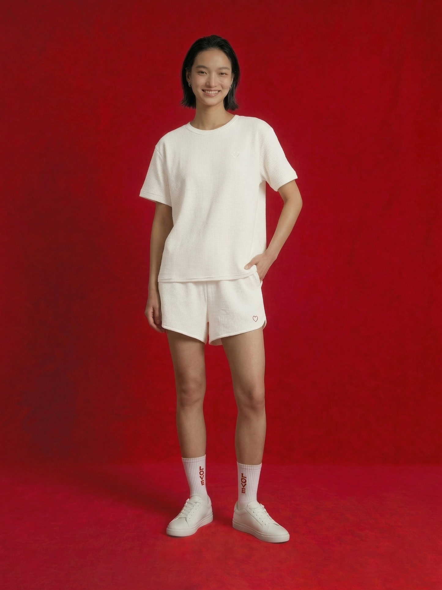 Academy of Love The Cotton-Linen White Heart T-Shirt